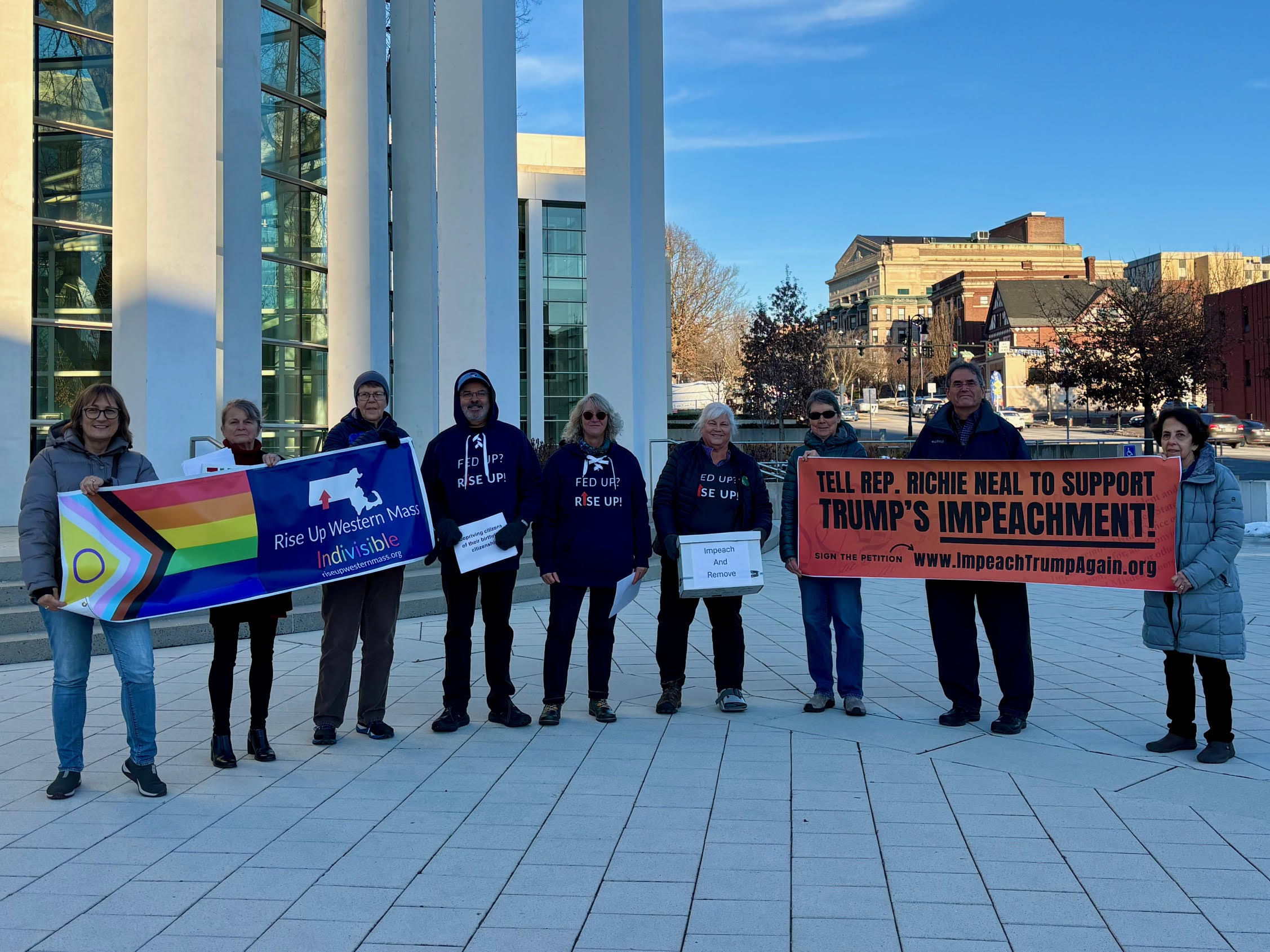 Western Massachusetts Activists Deliver Over 3,000 Petition Signatures to Congressman Neal in Support of Trump Impeachment
